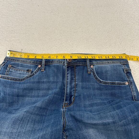 Seven 7 Jeans Women's Madison Straight Distressed Hem Blue Size 10 - Picture 3 of 10
